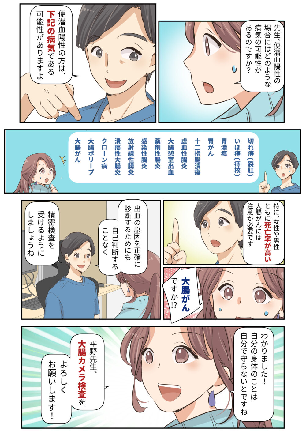 漫画でわかる便潜血陽性